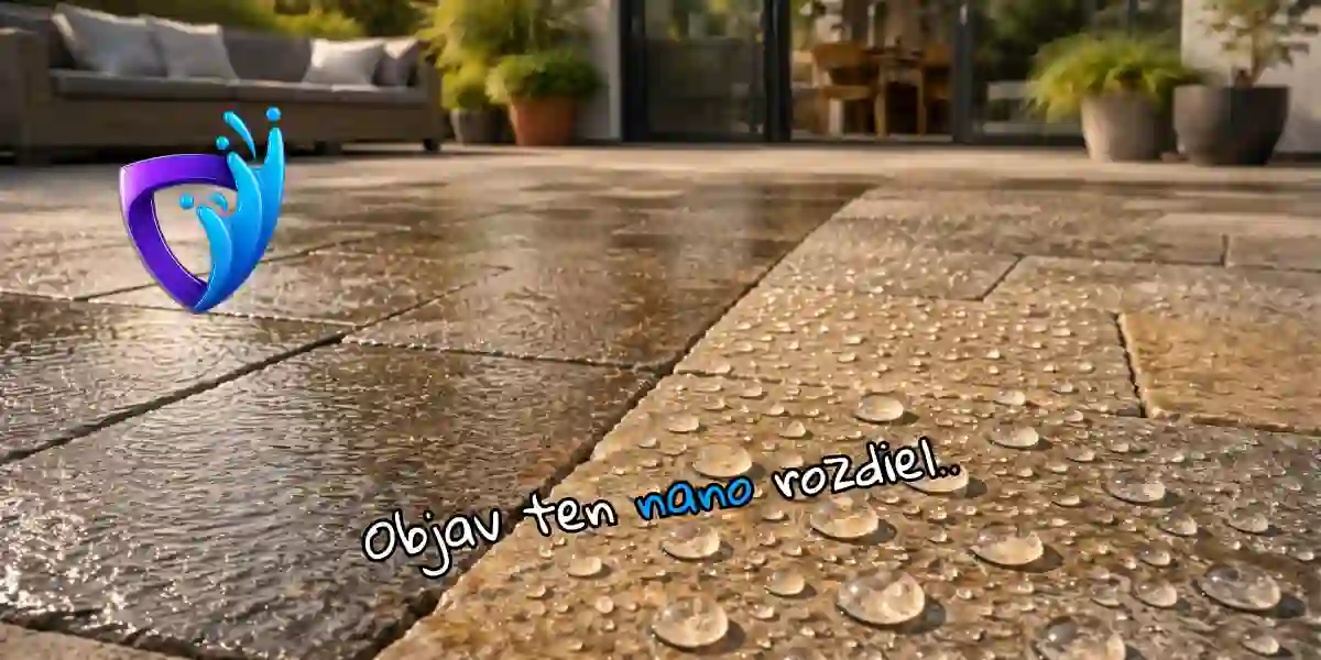 Nano ochrana kamennej terasy / Nano Slovakia 2 nano ochrana kamennej terasy s hydrofóbnym efektom