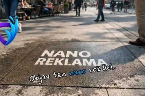 Nano reklama na chodníku: ako funguje / Nano Slovakia 8 nano reklama na chodníku v meste s vysokým kontrastom čisteného povrchu