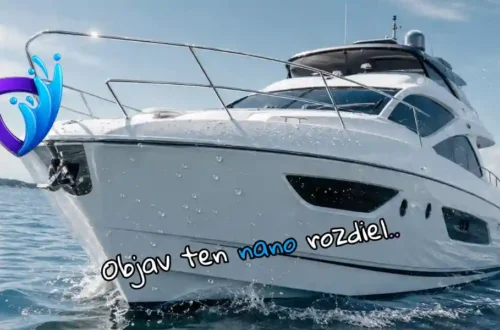 Nano ochrana lode proti soli a vode / Nano Slovakia 32 Nano ochrana lode proti soli a vode na lesklom trupe modernej lode s hydrofóbnym efektom